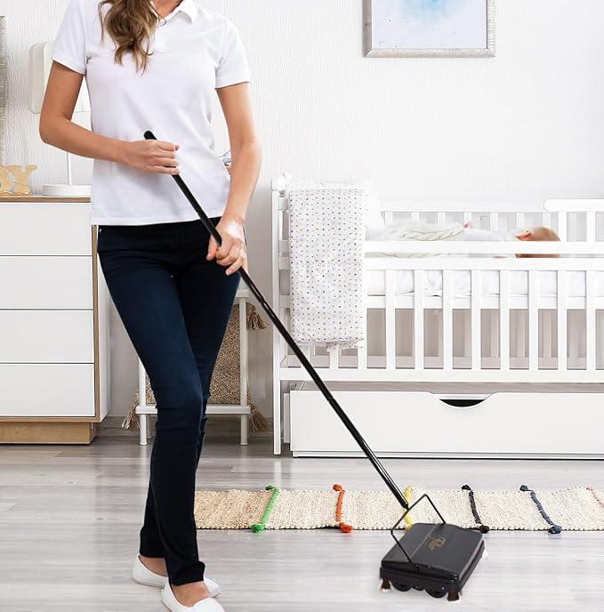 Fuller Brush 17052 Electrostatic Carpet & Floor Sweeper - 9" Cleaning Path - Lightweight - Ideal for Crumby Messes - Works On Carpets & Hard Floor Surfaces - Red - NeatNest
