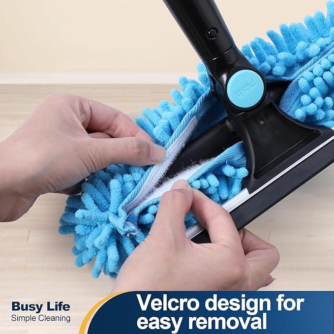 Yocada 2-in-1 Window Squeegee and Scraper with 2 Microfiber Cloths Adjustable Length 180° Rotatable Head for Glass Car Bathroom Floor Tile Window Cleaning 64.96" - NeatNest