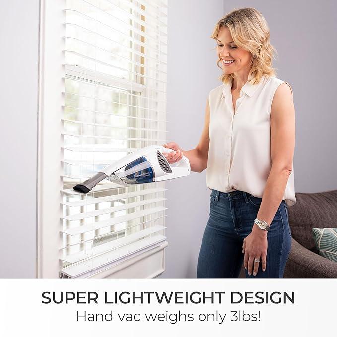 Kenmore DS1030 Cordless Stick Vacuum Lightweight Cleaner 2-Speed Power Suction LED Headlight 2-in-1 Handheld for Hardwood Floor, Carpet & Pet Hair, White - NeatNest