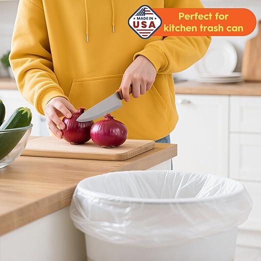 DELXO 30-33 Gallon Trash Bags, 250 Count Heavy Duty Large Clear Garbage Bags, Thick Durable and Puncture-Resistant Plastic Bags for Kitchens, Yards & Offices, Made in USA - NeatNest