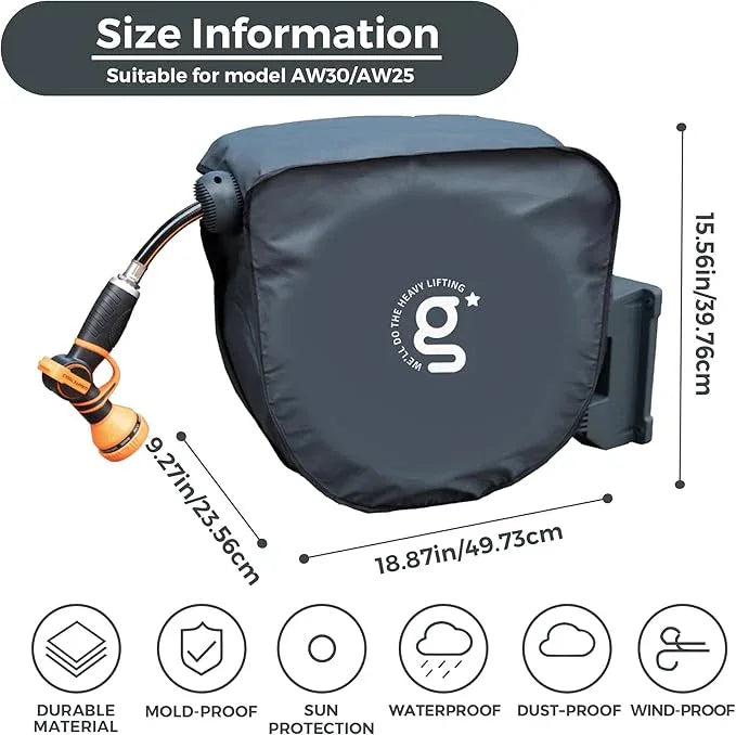 Giraffe Tools AW30/ AW25 Retractable Garden Hose Reel Cover UV Resistant, Waterproof and Anti-Fading Cover for Water Hose Reel - NeatNest