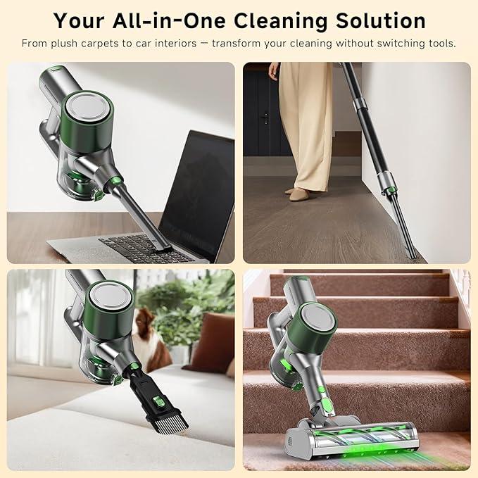 Cordless Stick Vacuum Cleaner - Lightweight Handheld Vacuum with Self Standing, Removable Battery with 45min Running Time, Anti-tangle Wireless Vacuum for Home Pet Hair/Hardwood Floor/Carpet GB - NeatNest