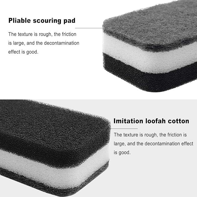 Kitchen Dishwashing Sponge Individually Wrapped Sponges, Bulk Non Scratch Scouring Pad Odor-Free Dish Sponges for Washing Dishes Wipes for Household Cleaning Dishes Travel Apartments (Black- 36 Pack) - NeatNest