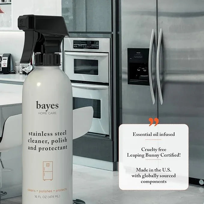 Bayes High-Performance Stainless Steel Cleaner Spray, Polish, and Protectant - Indoor & Outdoor Stainless Cleaner - Stainless Steel Sink Cleaner 16oz - NeatNest