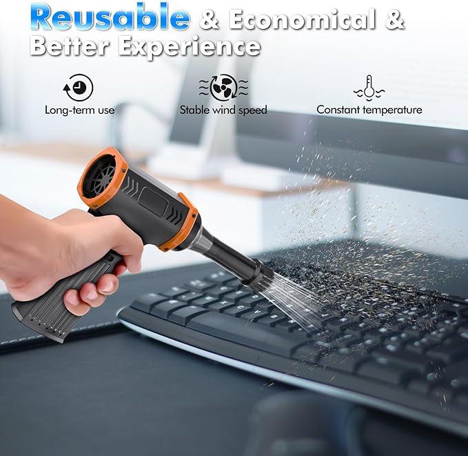 150000RPM Electric Air Duster: Continuously Variable Speed Powerful Air Blower for Computers PC Cleaning - 8000mAh Portable Turbo Fan for Home Car Office - College Back to School Gifts - NeatNest