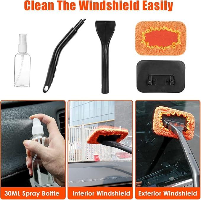 Viewsun Car Cleaning Kit, Orange 17pcs Car Interior Detailing Kit with High Power Handheld Vacuum, Detailing Brush Set, Windshield Cleaner, Cleaning Gel, Complete Auto Accessories for Women Men Teens - NeatNest