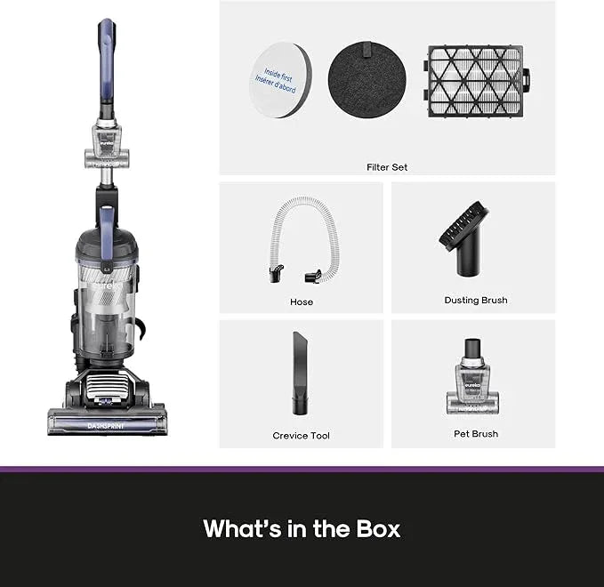Eureka Upright Vacuum Cleaner for Carpet and Hard Floor,Powerful Vacuum with Dual Cyclone Suction,Swivel Steering,Anti-Tangle,Large Dust Cup,NEU612BL, Blue - NeatNest