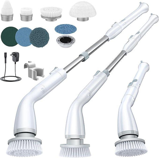LABIGO Electric Spin Scrubber, Cordless Cleaning Brush Scrubber with 7 Replaceable Brush Heads and Adjustable Extension Handle, IPX7 Waterproof Power Cleaning Brush for Bathroom Tub Floor Tile Shower - NeatNest