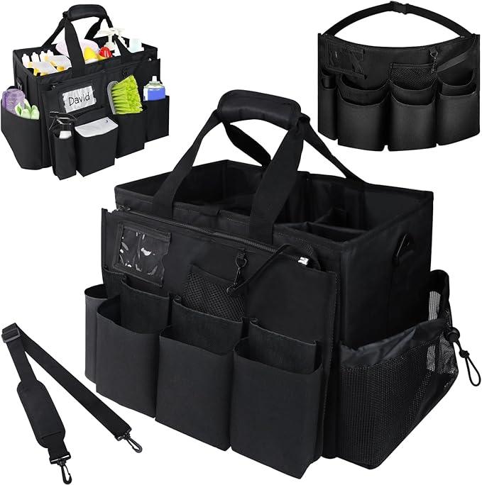 ZKOO Cleaning Bag Cleaning Caddy Organizer, Wearable Cleaning Caddy with Waist & Handles for Cleaning Tool Organizers, Extra-Large Cleaning Caddy Bag Adjustable Compartments for Housekeeping,Gardening - NeatNest