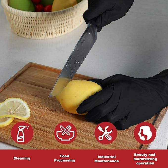 Disposable Gloves Medium, Nitrile and Vinyl Blend Latex Free Gloves, 4 Mil,1000 Pc. Food Grade Glove for Cleaning, Food Prep, Hair Dye, Tattoo, Black - NeatNest