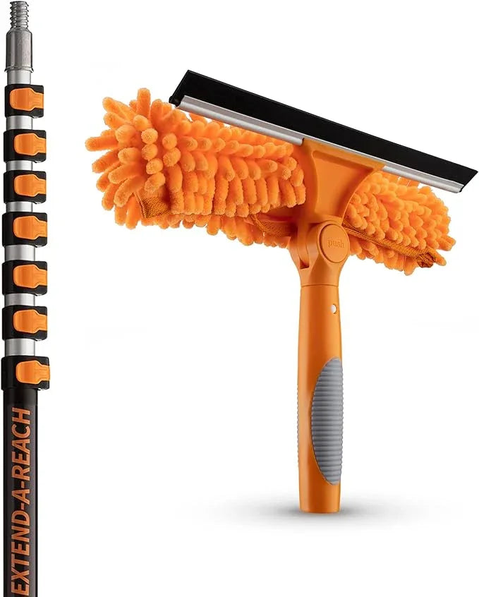 30 ft Window Washing Kit with Extension Pole (36+ Foot Reach) // Window Cleaning Tool & Window Washer Squeegee with Telescopic Extension Pole // Best Indoor Outdoor Window Washing Equipment - NeatNest