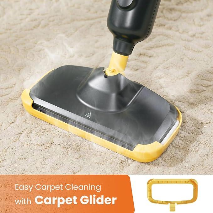 Sweetcrispy Steam Mop for Floor Cleaning,Lightweight Floor Steamer Cleaner for Hardwood/Tile/Laminate Floors Carpet, 2 Washable Pad, Black and Yellow - NeatNest