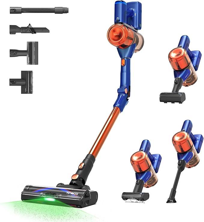 Tineco Pure ONE S70 Cordless Vacuum Cleaner, 200AW Powerful Suction, 3D Sense Pro Cleaning System, 6-Stage Filtration with 95min Runtime, Zero Tangle Brush with 180° Foldable Tube (Blue-Orange) - NeatNest