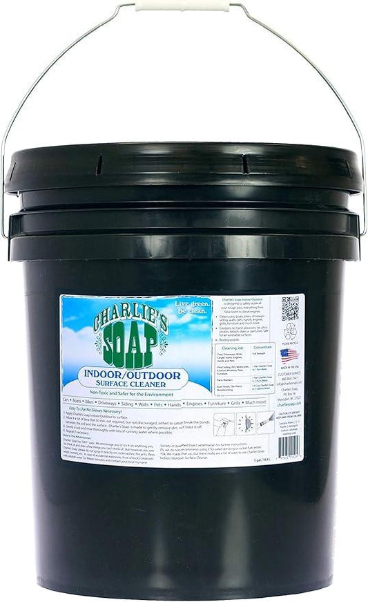 Charlie's Soap Indoor & Outdoor Surface Cleaner (5 Gallon Bucket) Natural Outdoor Cleaning Spray – Safe for Indoor Use – Non-Toxic and Biodegradable - NeatNest