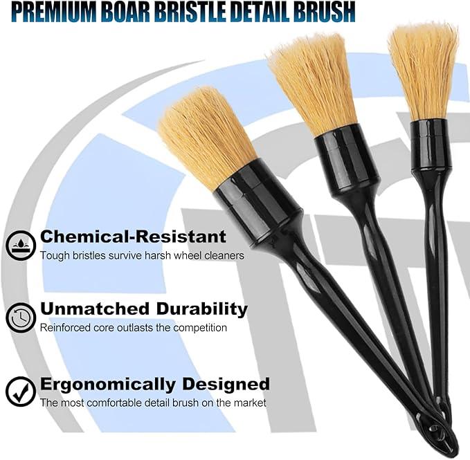 8Pcs Wheel Brush, Tire Brush, Wheel Cleaner Brush Set - 2 Soft Wheel Cleaning Brushes, Detailing Brush & Hard Tire Scrubber, Flexible and Durable Rim Cleaning Brush Kit for Wheels and Tires - NeatNest