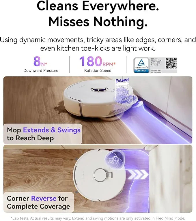 NARWAL Freo Z10 Robot Vacuum and Mop Combo, Tangle Free Robot Mop, 15,000Pa Suction, Adapts to Hard-to-Reach Areas, Self-Emptying, Mop Washing & Drying, Obstacle Avoidance, for Pet Hair & Hard Floor - NeatNest