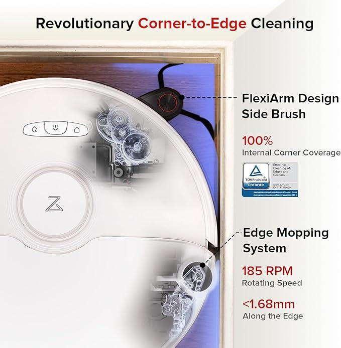 roborock S8 Max Ultra Robot Vacuum and Mop, All-in-One Dock, PreciSense LiDAR Navigation, Smart Dirt Detection, Self-Emptying, 8000Pa Suction for Various Floors, 20mm Auto Lifting for Carpet, White - NeatNest