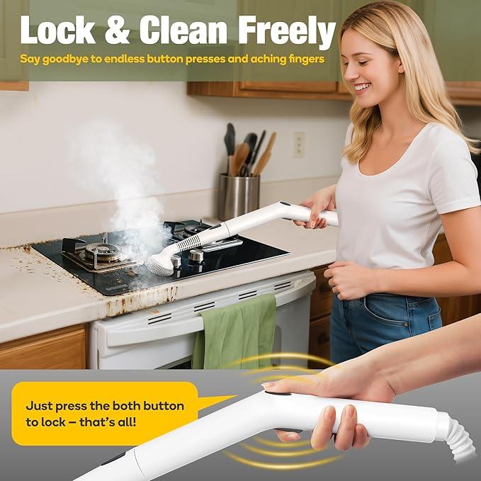 Newbealer Heavy-Duty Steam Cleaner for Home, Stainless Steel Boiler, Steam Mop with 20-Piece Accessories, Max 5 Bar, Multi-Purpose Steamer for Floors, Cars, Furniture, Tiles, and More - NeatNest