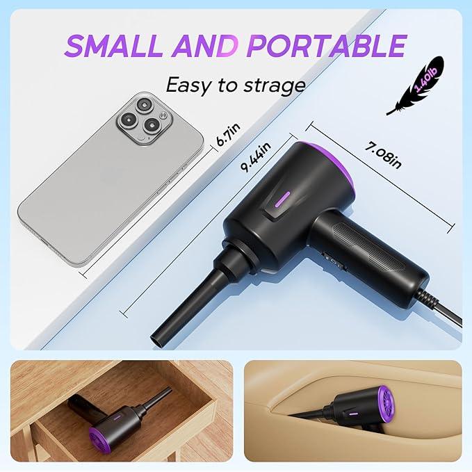 Electric Air Duster - Air Blower - Multi-Use Compressed Air Duster for Keyboard- Computer and PC - 5.74 oz Powerful Motor - NeatNest