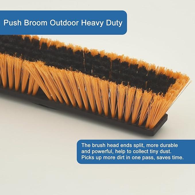 PBHEPJ 18 Inchs Push Broom Outdoor Heavy Duty, Shop Broom with 60" Long Bandle for Cleaning Outdoor or Indoor Tile, Garage, Shop, Deck, Concrete, Wood, Stone, Patio Floor - NeatNest