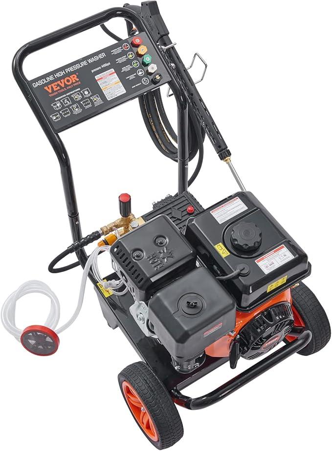 VEVOR Gas Pressure Washer, 4400 PSI 4.0 GPM, Gas Powered Pressure Washer with Copper Pump, Spray Gun and Extension Wand, 5 Quick Connect Nozzles, for Cleaning Cars, Homes, Driveways, Patios - NeatNest