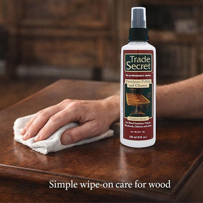 Trade Secret Country Scented Furniture Polish 8 fl oz (236 ml) For Wood Furniture, Pianos, Cabinets, Low VOC, No Wax or Silicone - NeatNest