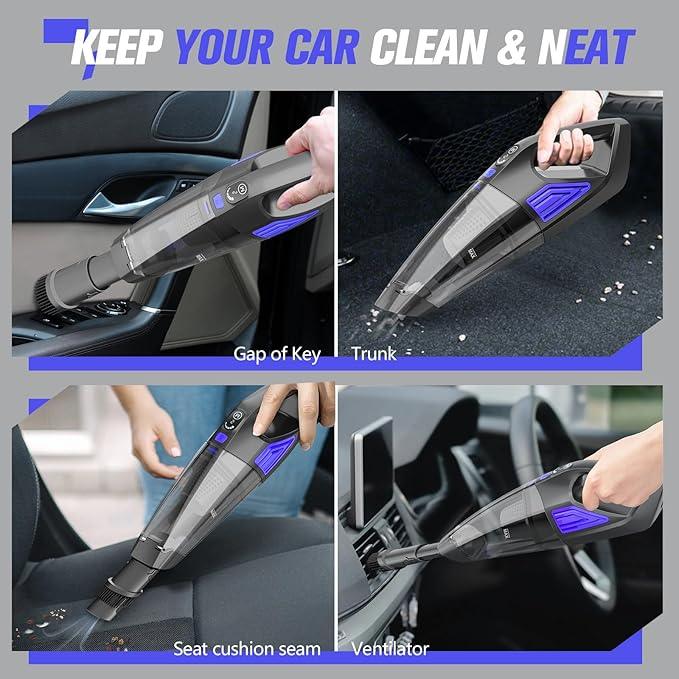 Handheld Vacuum Cordless Cleaner,Powerful Portable and Dust Buster Hand Vcauum Rechargeable with Large-Capacity Battery for CarPetOfficeHome(Dark Blue) - NeatNest