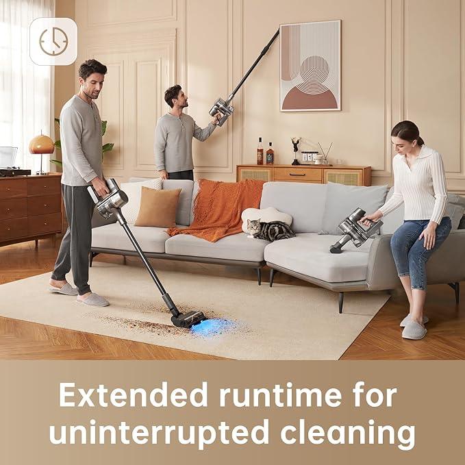 DREAME R20 Cordless Vacuum Cleaner with Dual Brush Head, Smart Stick Vacuum for Home, 190AW Powerful Suction, Up to 90 Mins, Blue Lights, Lightweight for Hard Floor, Carpet, Pet Hair - NeatNest