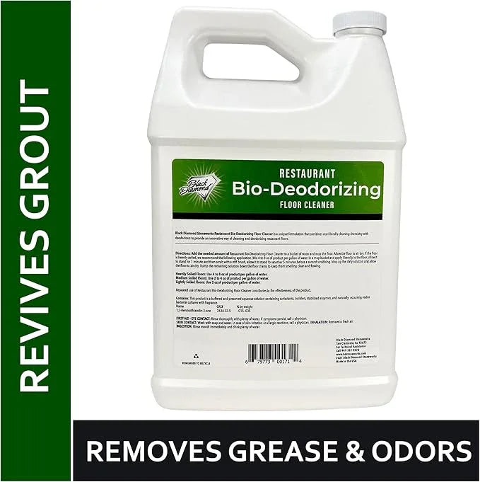 Restaurant Bio-Deodorizing Floor Cleaner Heavy Duty Concentrated Enzyme Degreaser & Odor Eliminator for Use in Mopping Bathroom, Kitchen, and Dining Room. Removes Grease & Urine Odors. (4) - NeatNest