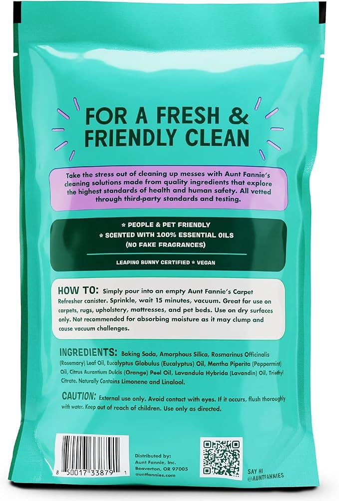 Aunt Fannie's Carpet Refresher & Deodorizer Powder, Multi-Purpose Carpet, Rug, and Upholstery Odor Eliminator for Homes with Cats & Dogs, Lavender Scent, 16 oz Refill, Pack of 3 - NeatNest