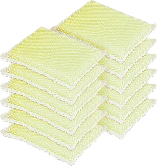 LOLA Nylon Netting Sponge Cleaning Scrubber Pad, 12 Pack, Non Scratch, Safe on Non-Stick Surfaces Coated Cookware & Dishes - Gentle Effective Cleaning - NeatNest