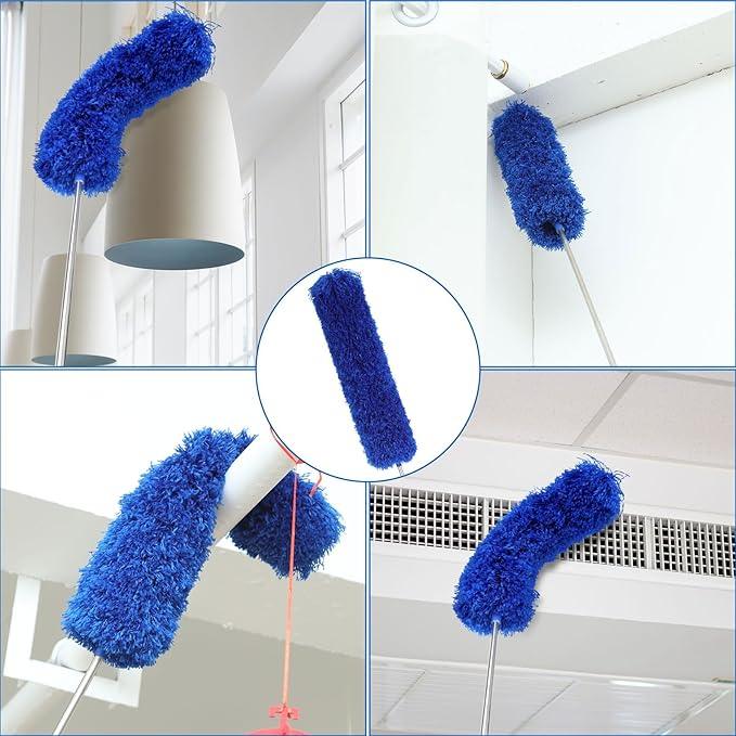 10 PCS Microfiber Cobweb Duster with Extension Pole (100 Inch Telescoping), Washable Dusters for Cleaning, Multifunctional Bendable Feather Duster for Ceiling Fan, Blind, High Ceiling - NeatNest