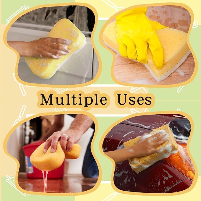 30 Pcs Large Sponges Bulk 7.5 x 5.5 x 1.9 Inch Yellow Grouting Sponge Non-Scratch Scrubber Car Wash Thick Heavy Duty Scrub Sponges Multifunctional Sponge for Cleaning Dishes Car Tile Crafts Supplies - NeatNest
