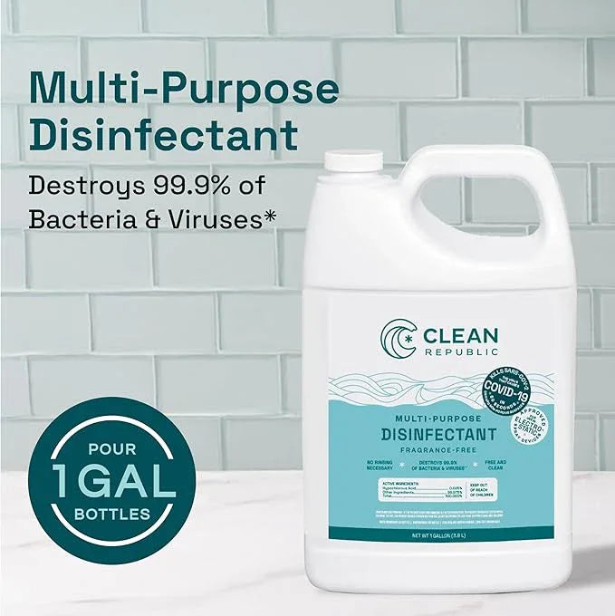 Clean Republic Multi-Purpose Disinfectant Cleaner, 1 Gallon Bottle, 4-Pack - NeatNest