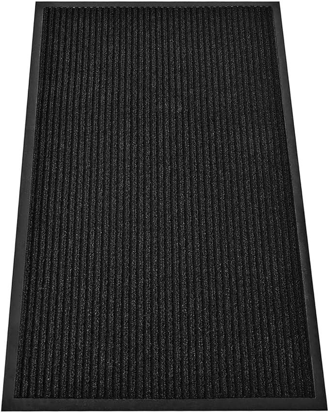 SRDDQLC Door Floor Mat Commercial Grade Large Size Heavy Duty Tough Entry Collection Slip Skid Entrance Mat with Rubber Backing Low Profile and Easy to Clean Indoor Outdoor Rug,4FTx8FT,Black - NeatNest