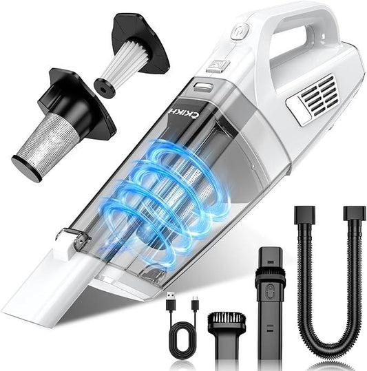 Handheld Vacuum Cordless, 15000PA Strong Suction Hand Held Car Vacuum Cleaner Portable with Multi-Nozzles & Washable Filter, Lightweight Dust Busters Rechargeable for Home, Car, Office, Pets - NeatNest