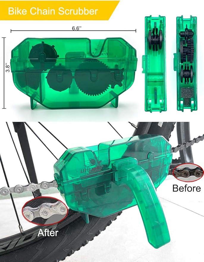 Bike Cleaner kit to Clean/Protect/Lube Bicycle,with Chain Scrubber,Cleaning Brush Tool,Bike Cleaner(19oz),Degreaser(10or19oz),Wet Lubricant(2oz) - NeatNest