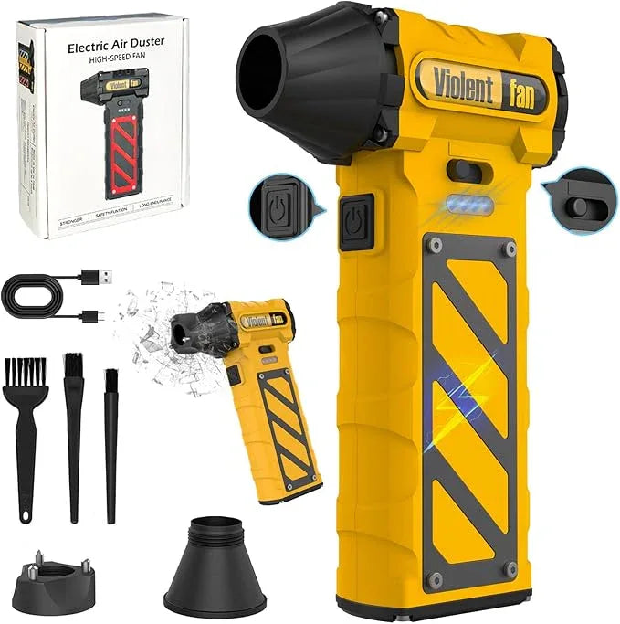 Electric Air Duster-Compressed Air Duster,60mph Wind Stepless Speed Canned Air for PC/Compute/Electronics/Home&Car Cleaning, 150000RPM Air Blower to Spray Air Can Dust Off Keyboard Cleaner (Yellow) - NeatNest