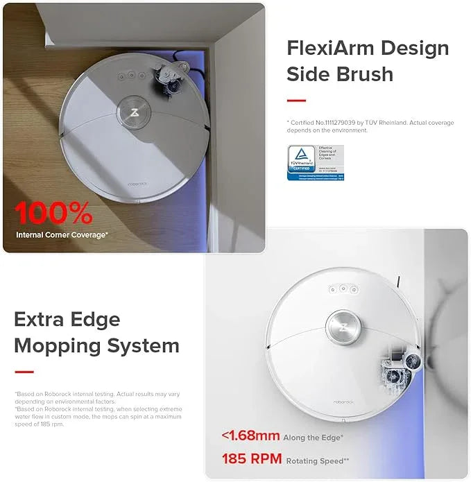 roborock S8 MaxV Ultra with Refill & Drainage System Robot Vacuum and Mop, Check Installation Space First, FlexiArm Design, Auto Mop Wash&Dry 10000Pa Suction, Obstacle Avoidance, 20mm Auto Mop Lifting - NeatNest