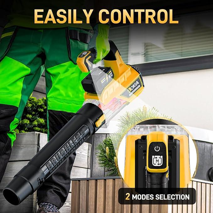 Leaf Blower Cordless, 21V Electric Blower with 2 3.0Ah Battery and Charger - Powered Air Blower 580CFM/160MPH - Lightweight Leaf Blower for Lawn Care, Patio Cleaning, Blowing Leaves and Dust - NeatNest