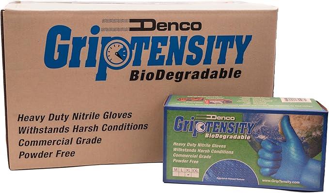 DENCO DISTRIBUTING, INC. Griptensity Biodegradable Textured Nitrile Gloves - Powder & Latex Free - 6MIL - 10 Boxes Per Case - NeatNest