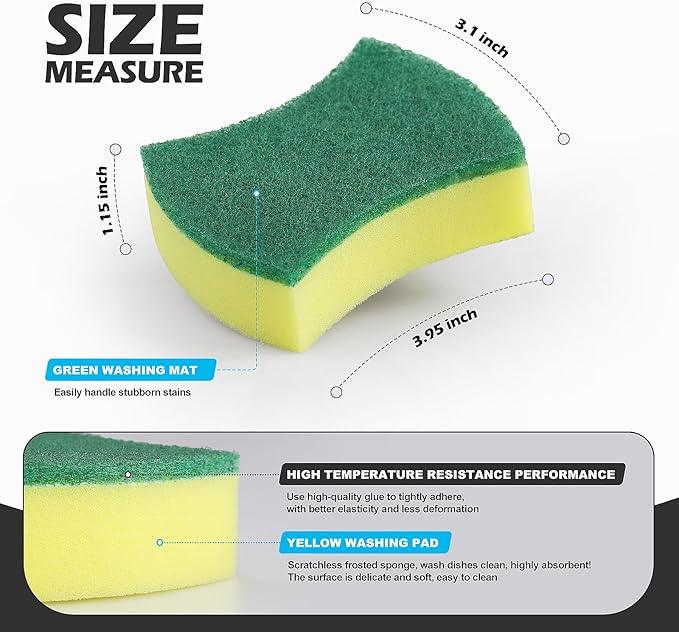 300 Pack Kitchen Cleaning Sponges, Eco Non-Scratch for Dish,Scrub Sponges. - NeatNest