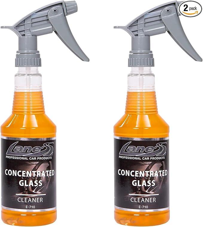LANE'S Concentrated Auto Glass Cleaner | Tint-Safe Car Windshield, Window Cleaner | Removes Automotive Smoke Film, Fingerprints, & Smudges | Streak-Free, Safe for All Glasses | 16oz, 2 Pack - NeatNest