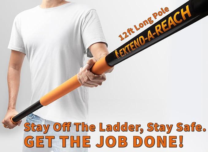 20 Foot Exterior House Cleaning Brush Set with 4-12 ft Extension Pole // Vinyl Siding Brushes with Telescopic Extendable Pole & Window Cleaning Squeegee Tool // The Ultimate Extension Scrub Brush Set - NeatNest