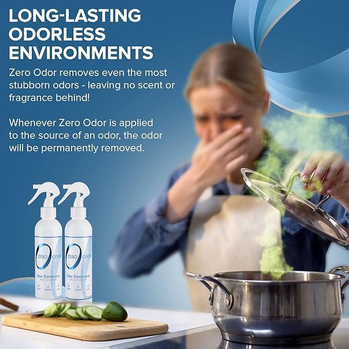 Zero Odor - Multi-Purpose Strong Odor Eliminator for Home, Office, Car, Bathroom, Hotel, Room Deodorizer, and Odor Neutralizer, 8oz Two Pack - NeatNest