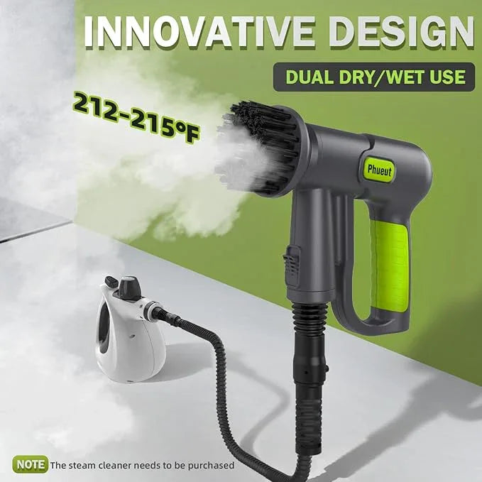 10-in-1 Powerful Electric Spin Scrubber for Steam Cleaner, Shower Scrubber with 2X Higher Cleaning Efficiency, Grill Brush for Home Cleaning with Steam Function(Steam Cleaner Not Included) - NeatNest