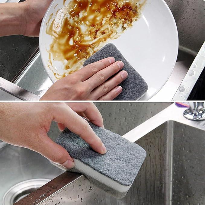 Sponge Individually Wrapped, Kitchen Dishwashing Sponges Bulk, Non Scratch Dishes Scouring Pad, Odor-Free Cleaning Sponge Wipes Scrubber Suitable for Travel Camping Apartments (200 Pack) - NeatNest