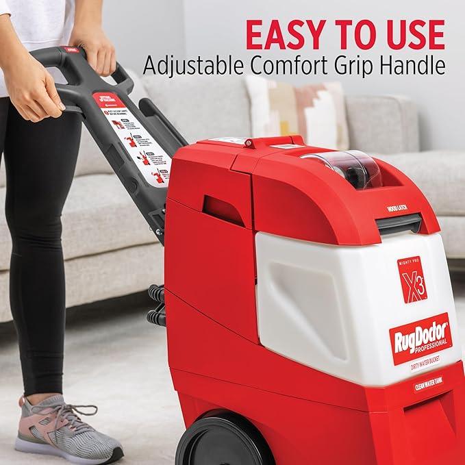 Rug Doctor Mighty Pro X3 Commercial Carpet Cleaner – Large Red Pet Pack, Includes 48 oz. Pet Carpet Cleaner Solution, Commercial Carpet Cleaning Machine, Powerful One Pass Cleaning System - NeatNest