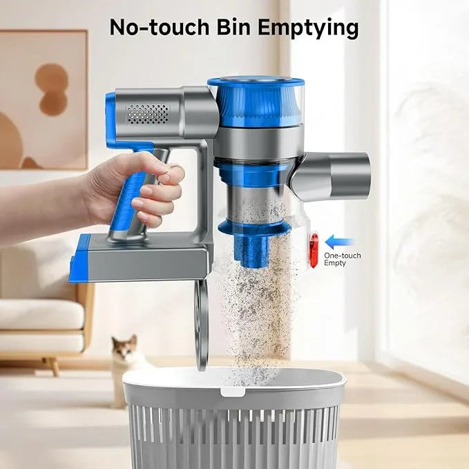 Cordless Vacuum Cleaner, Powerful Stick Vacuum Cleaner for Home with Rechargeable Battery, 6-in-1 Lightweight Handheld Vacuum, 45 Mins Runtime for Hardfloor & Carpets Pet Hair (Blue) - NeatNest