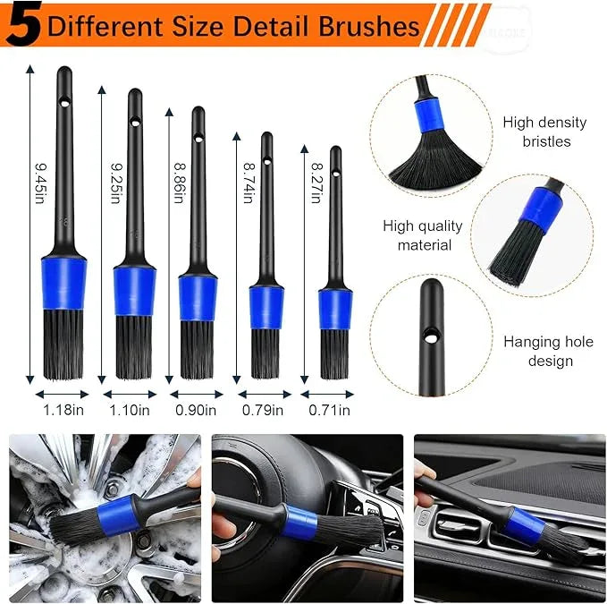 MIAOKE 41Pcs Professional Car Detailing Kit, Car Wash Kit with Portable Handbag, Wet and Dry Use Car Cleaning Kit, Durable Drill Brush, Apply to Interior, Exterior, Wheels, Trucks, Motorcycles - NeatNest